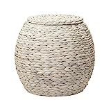 Household Essentials Large Round Woven Wicker Basket Side Table with Removable Lid, 17 Inches Wide 1 | Amazon (US)