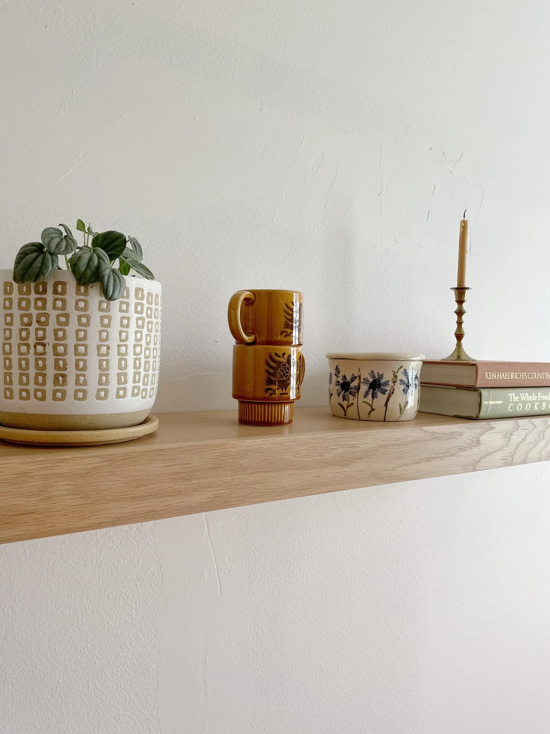 White Oak Floating Shelf with Hidden Bracket: Kitchen Wall Decor | Etsy (Global)