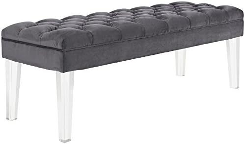 Modway Valet Tufted Button Performance Velvet Upholstered Bedroom Or Entryway Bench with Acrylic ... | Amazon (US)
