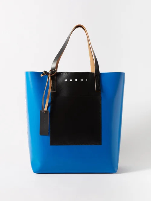 Marni - Tribeca Colour-blocked Pvc Tote Bag - Mens - Blue Black | Matches (US)