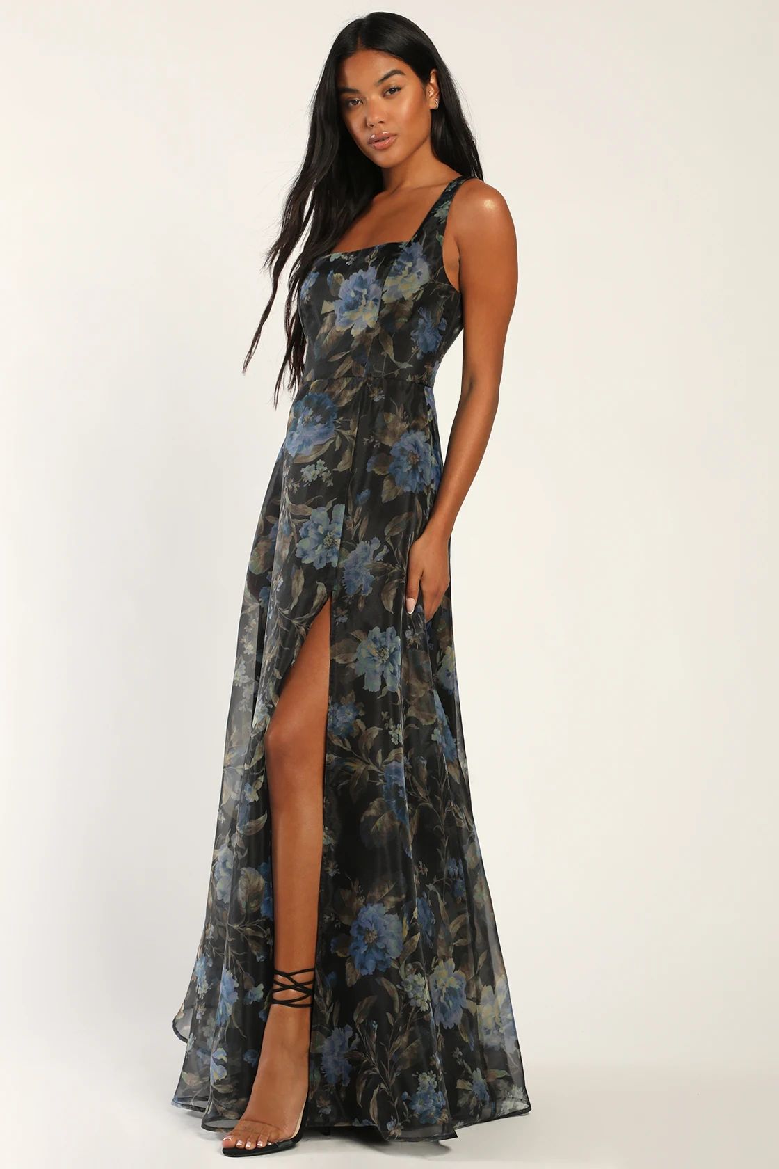 Stunning Elegance Black Floral Print Organza Maxi Dress | Lulus (US)
