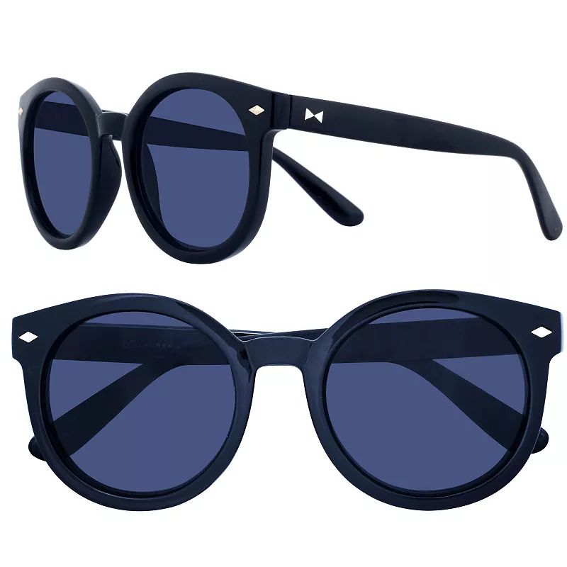 LC Lauren Conrad 50mm Palms Round Sunglasses, Women's, Black | Kohl's