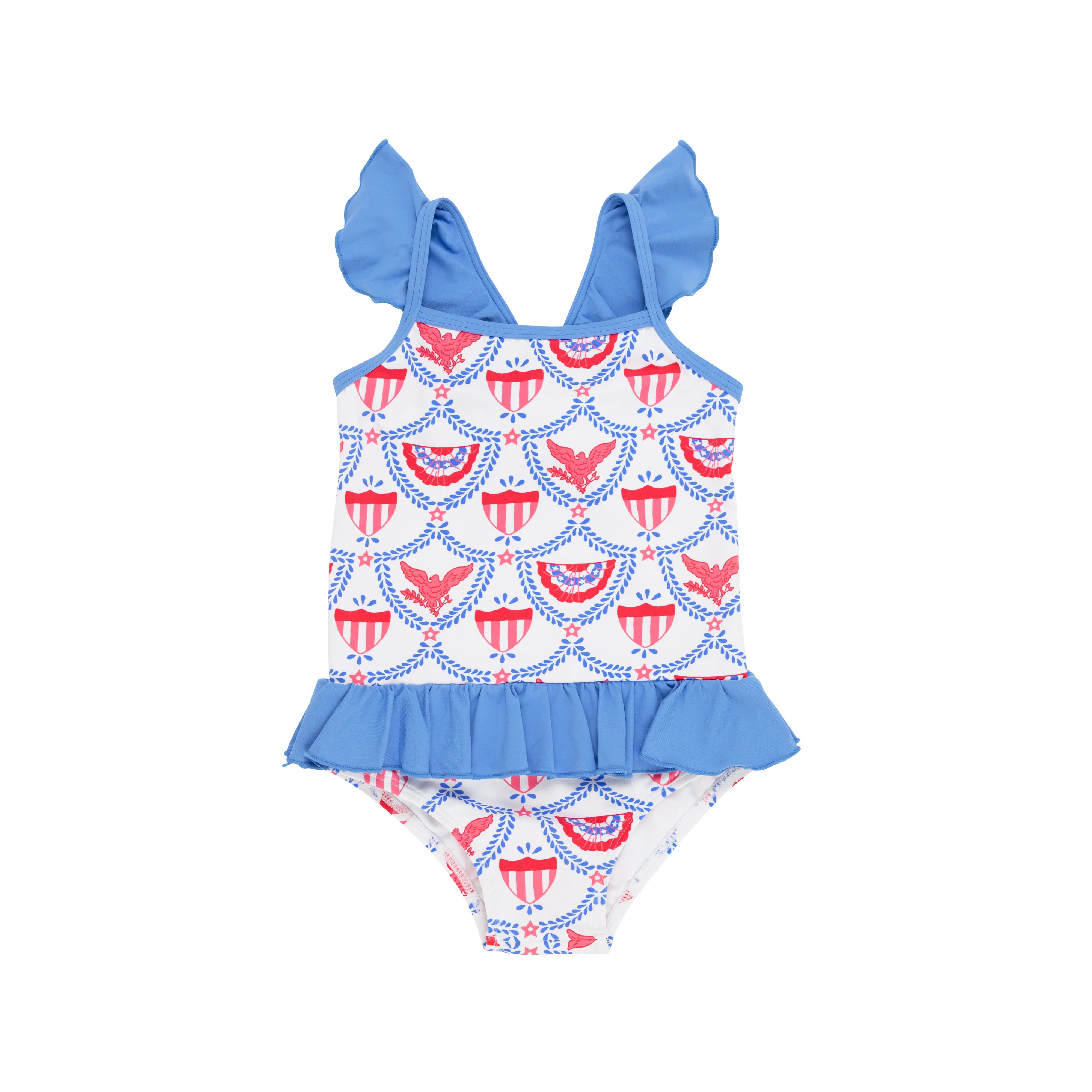 St. Lucia Swimsuit - American Swag with Barbados Blue | The Beaufort Bonnet Company