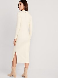 Fitted Rib-Knit Midi Polo Dress for Women | Old Navy (US)