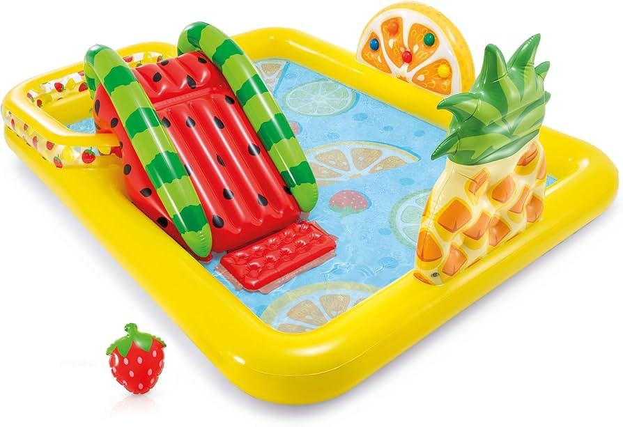 Intex 57158EP Fun'N Fruity 8ft x 6.25ft x 4in Outdoor Inflatable Kiddie Pool Water Play Center wi... | Amazon (US)