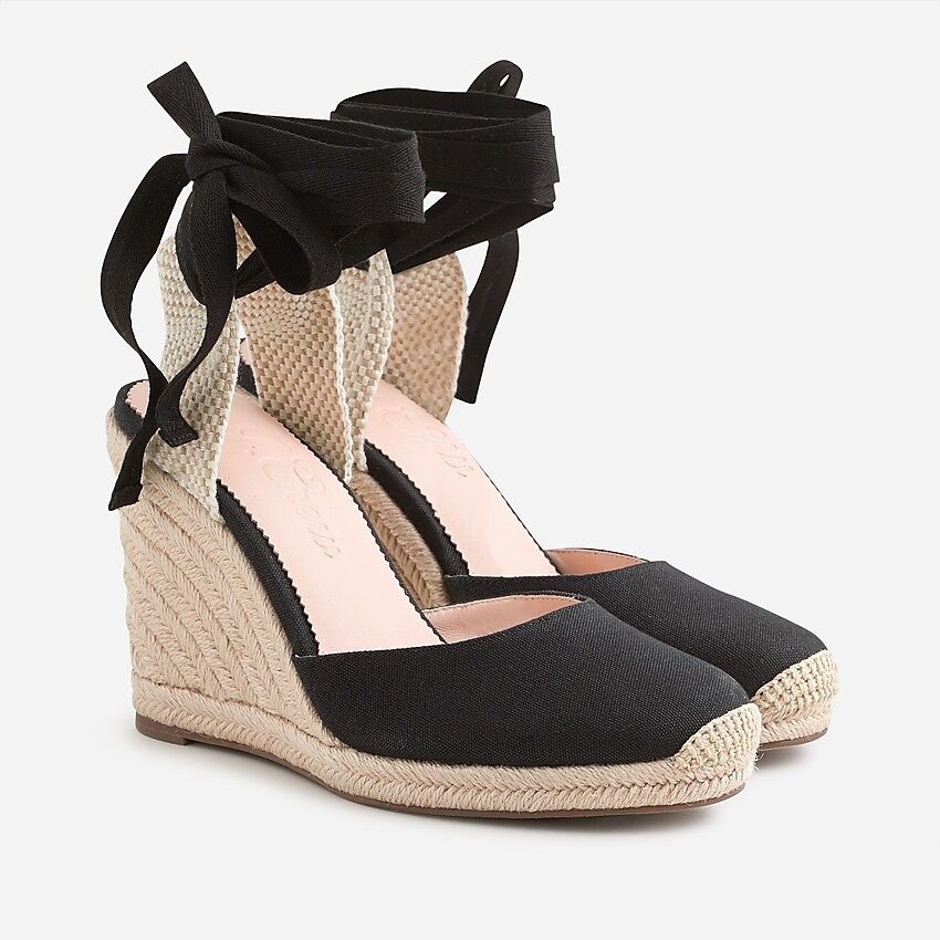 Round-toe canvas espadrille wedges | J.Crew US