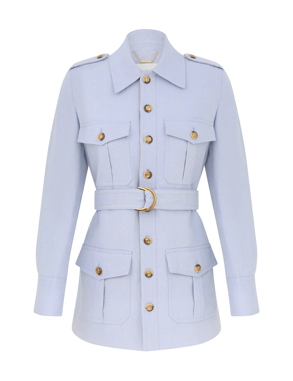 ZIMMERMANN Rebellion Pinstripe Jacket Sky Stripe Size 0P | ZIMMERMANN (US, CA, EU, MENA)