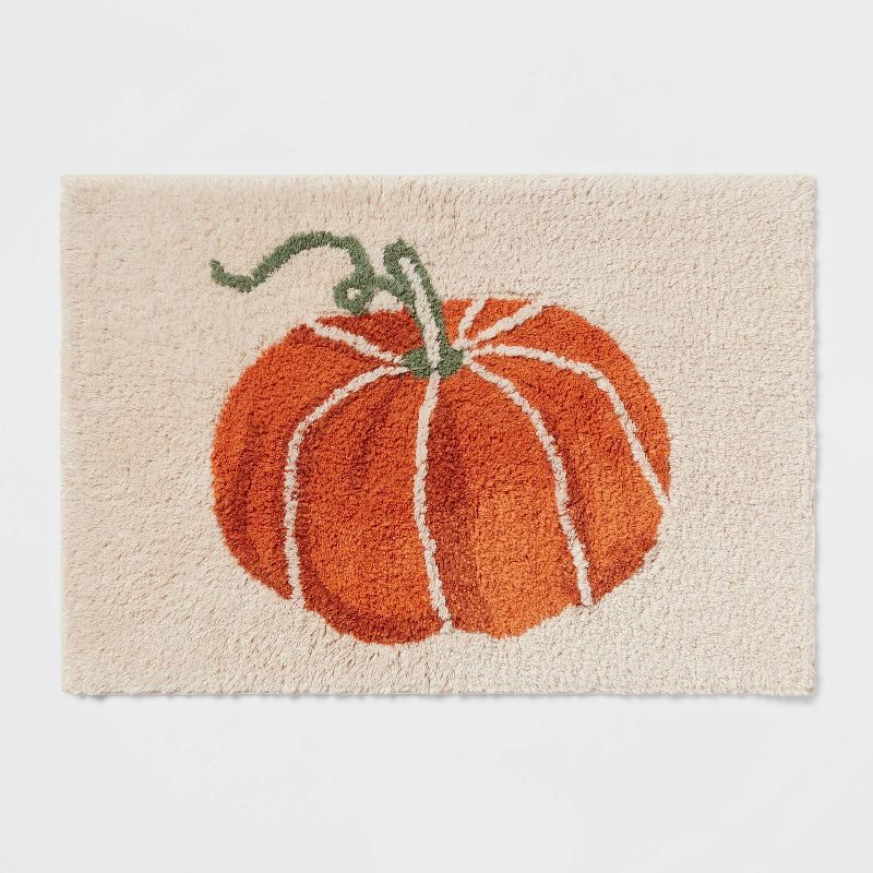 17"x24" Harvest Pumpkin Bath Rug Cream - Threshold™ | Target