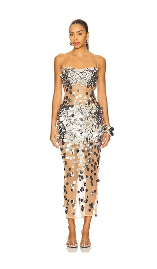 retrofete Mischa Sequin Dress in Metallic Silver. - size M | Revolve Clothing (Global)