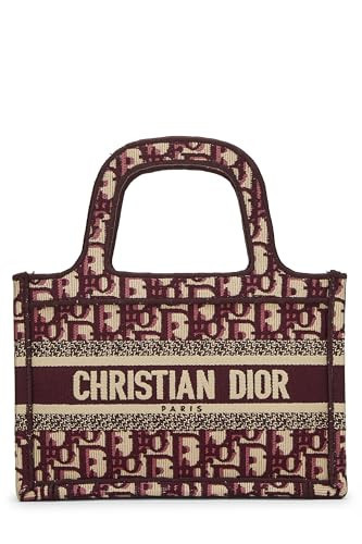 Dior, Pre-Loved Burgundy Embroidered Trotter Canvas Book Tote Mini, Burgundy | Amazon (US)