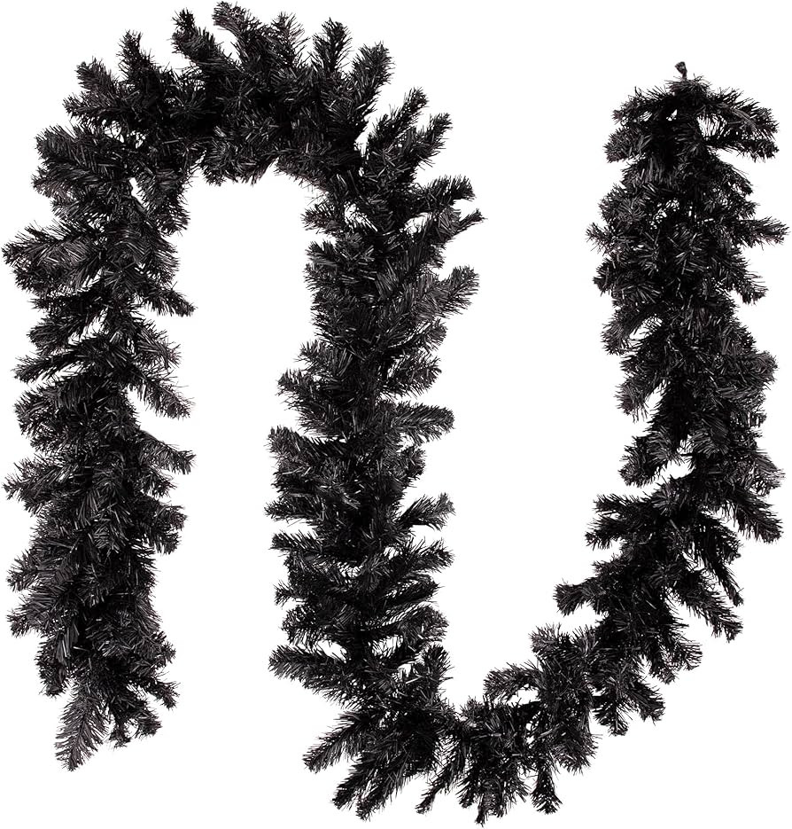 9' x 10" Black Colorado Spruce Artificial Christmas Garland - Unlit | Amazon (US)