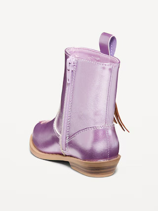 Shiny Side-Zip Western Boots for Toddler Girls | Old Navy (US)