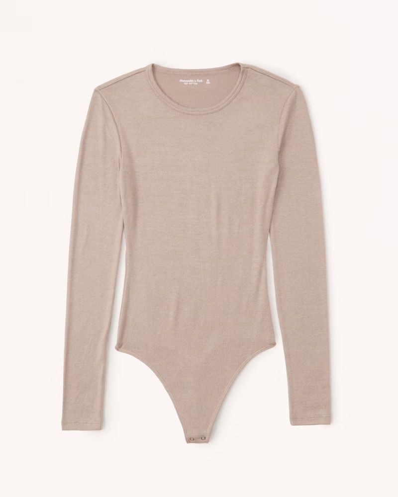 Women's Long-Sleeve Cozy Crew Bodysuit | Women's Up To 40% Off Select Styles | Abercrombie.com | Abercrombie & Fitch (US)
