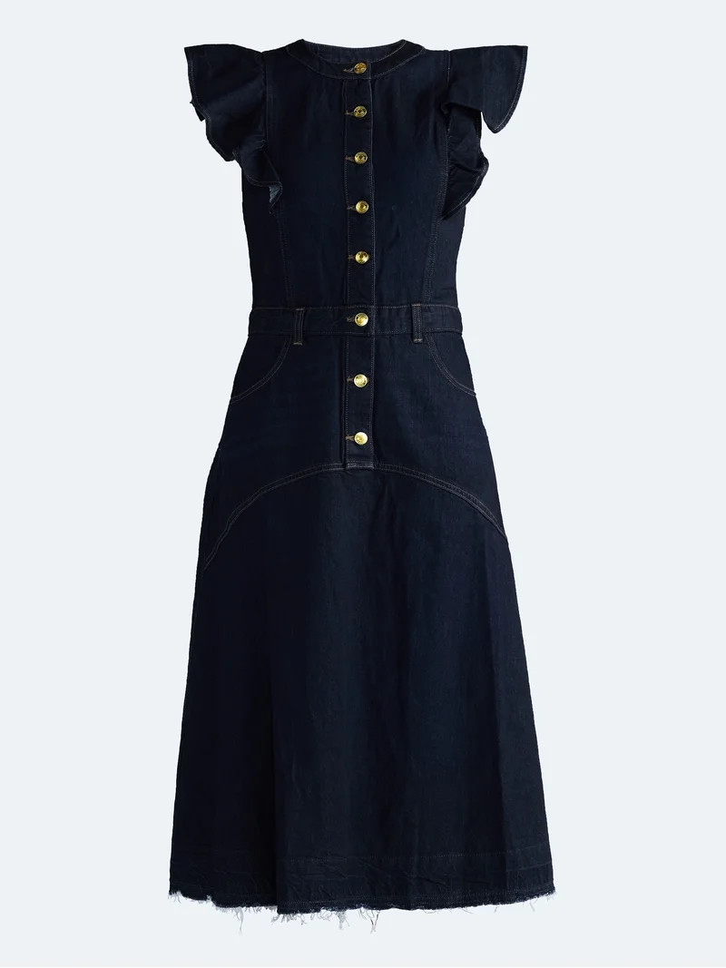 Scoop Women's Flutter Sleeve Midi Dress, Sizes XS-XXL | Walmart (US)