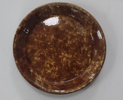 ANTIQUE BENNINGTON POTTERS ROCKINGHAM POTTERY BROWN SPONGEWARE PLATE AGATE | eBay | eBay US