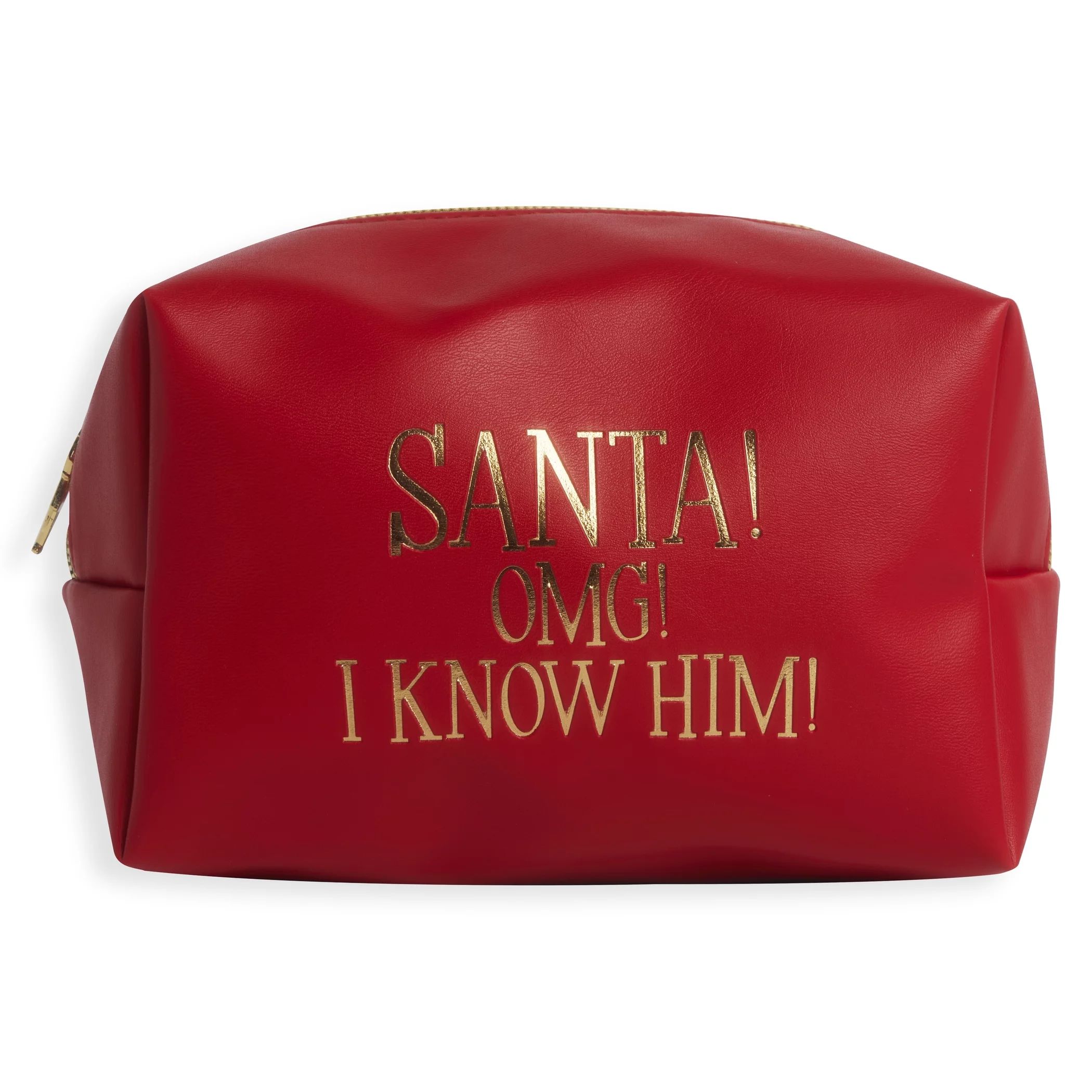 Elf™ x Revolution "SANTA! OMG! I KNOW HIM!" Red Makeup Bag | Walmart (US)