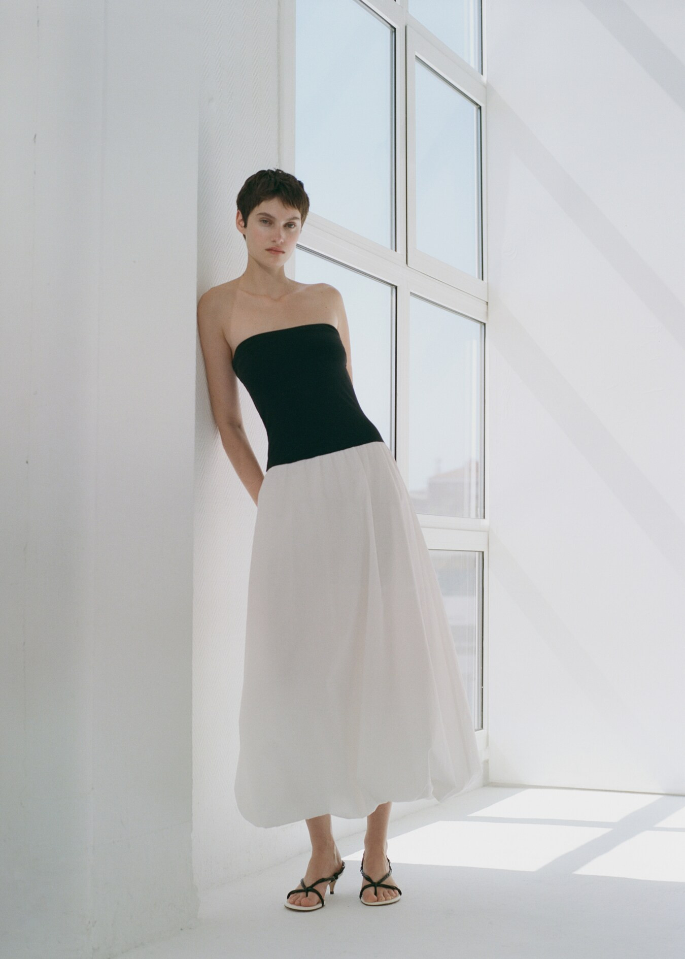 Combined knitted balloon dress - Women | MANGO USA | Mango (US/MX/AU)
