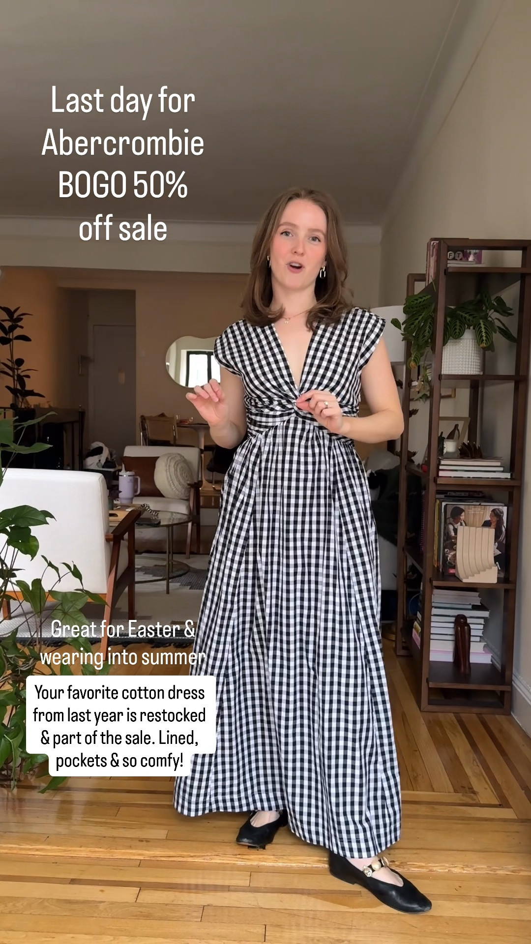 Abercrombie BOGO 50% off sale. Includes this pretty gingham dress. Great for vacation wear & Easter. Wearing xs regular I’m 5ft 2. Dress is lined, cotton & has pockets 

#LTKSaleAlert