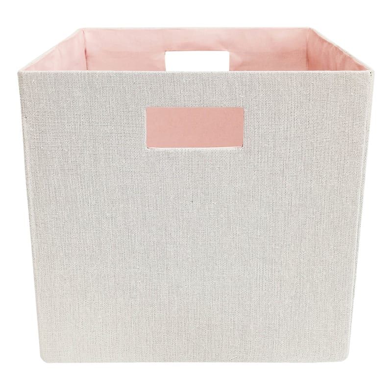 Oh Joy! White & Light Pink Modular Storage Cube, 13" | At Home