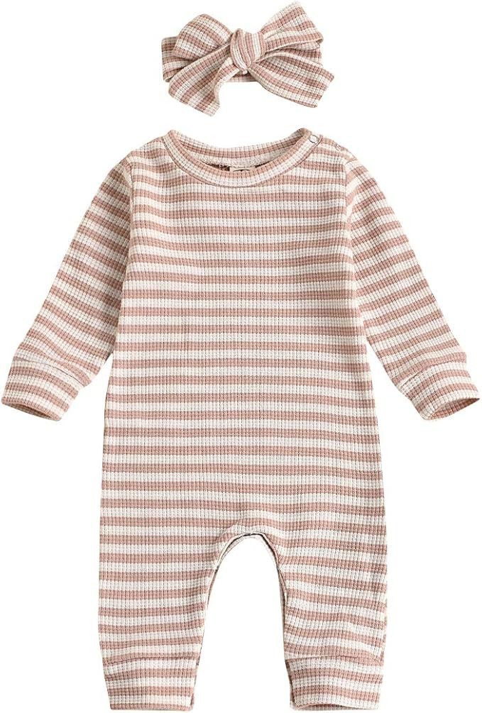 Newborn Infant Baby Girl Romper Bodysuit Girls One Piece Jumpsuit Pants Clothes Outfits | Amazon (US)