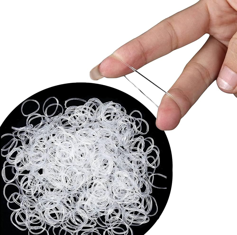 Cosy Companions 250x Clear Hair Elastics Ties, Clear Small Rubber Bands for hair | Amazon (US)