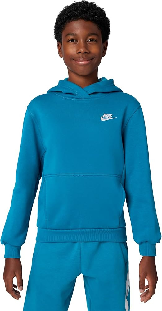 Amazon.com: Nike Kid's Sportswear Club Fleece Pullover Hoodie, World Indigo/White, Medium: Clothi... | Amazon (US)
