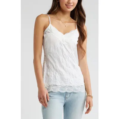 BP. Crinkle Satin Camisole in Brown Fresco at Nordstrom, Size Small | Nordstrom