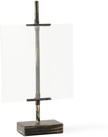 Tabletop Easel 11.8 in x 20.08 in Adjustable Metal Stand with Glass Floating Photo Frame, Rustic | Amazon (US)