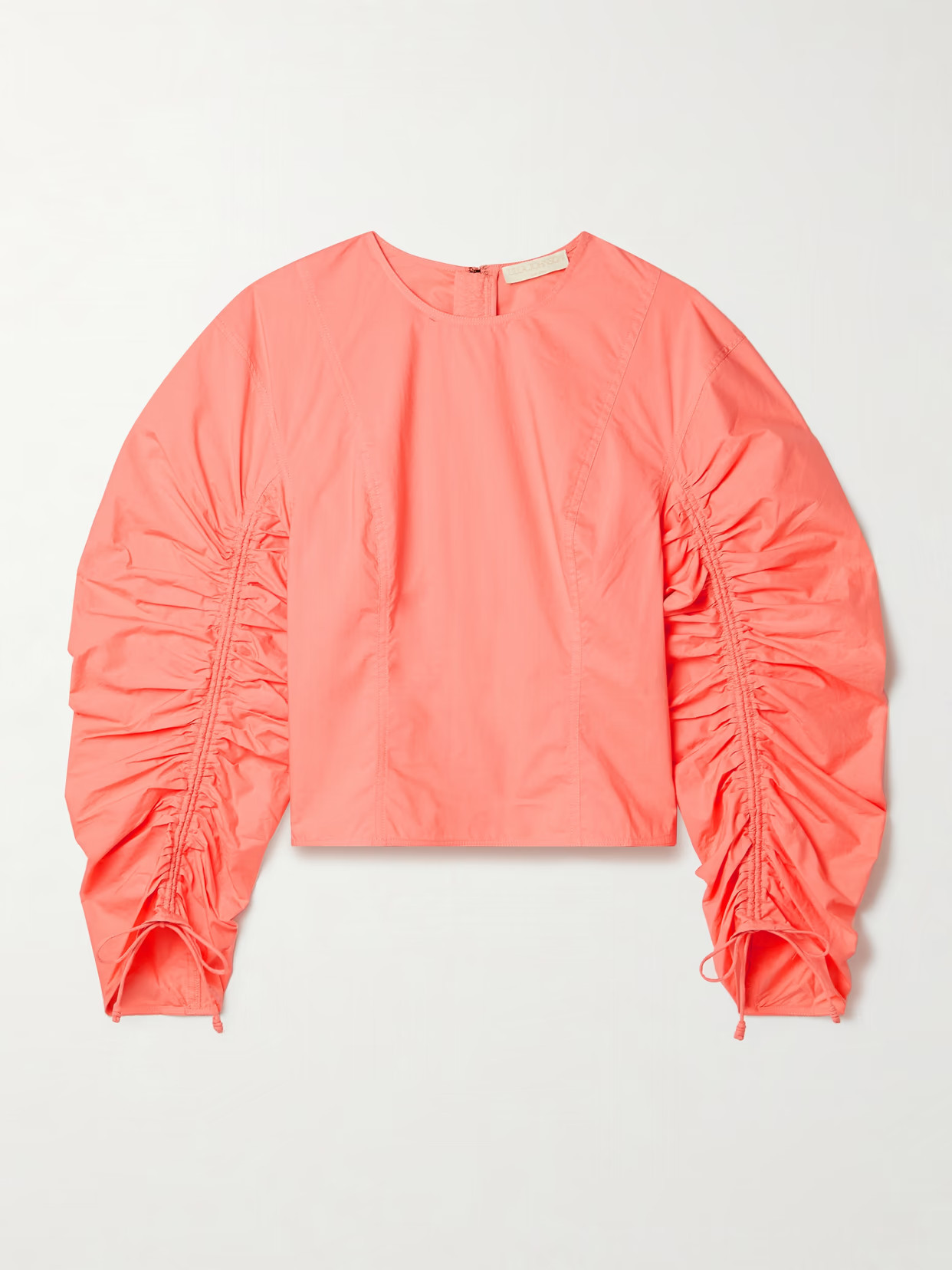 Ulla Johnson - Lorna Ruched Cotton-poplin Blouse - Pink | NET-A-PORTER (US)