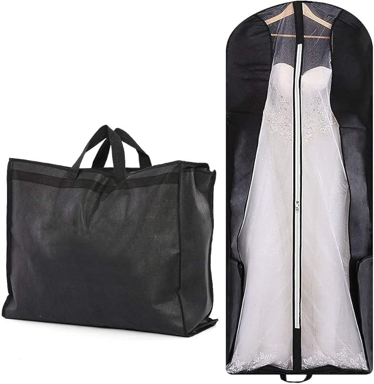 70" Bridal Wedding Gown Garment Bag Extra Large Foldable Portable Travel Dress Cover Hanging Lugg... | Amazon (US)