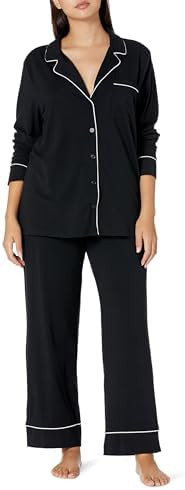 Amazon Essentials Women's Long Sleeve Cotton Modal Pajama Set, Loungewear with Full-Length Bottom | Amazon (US)