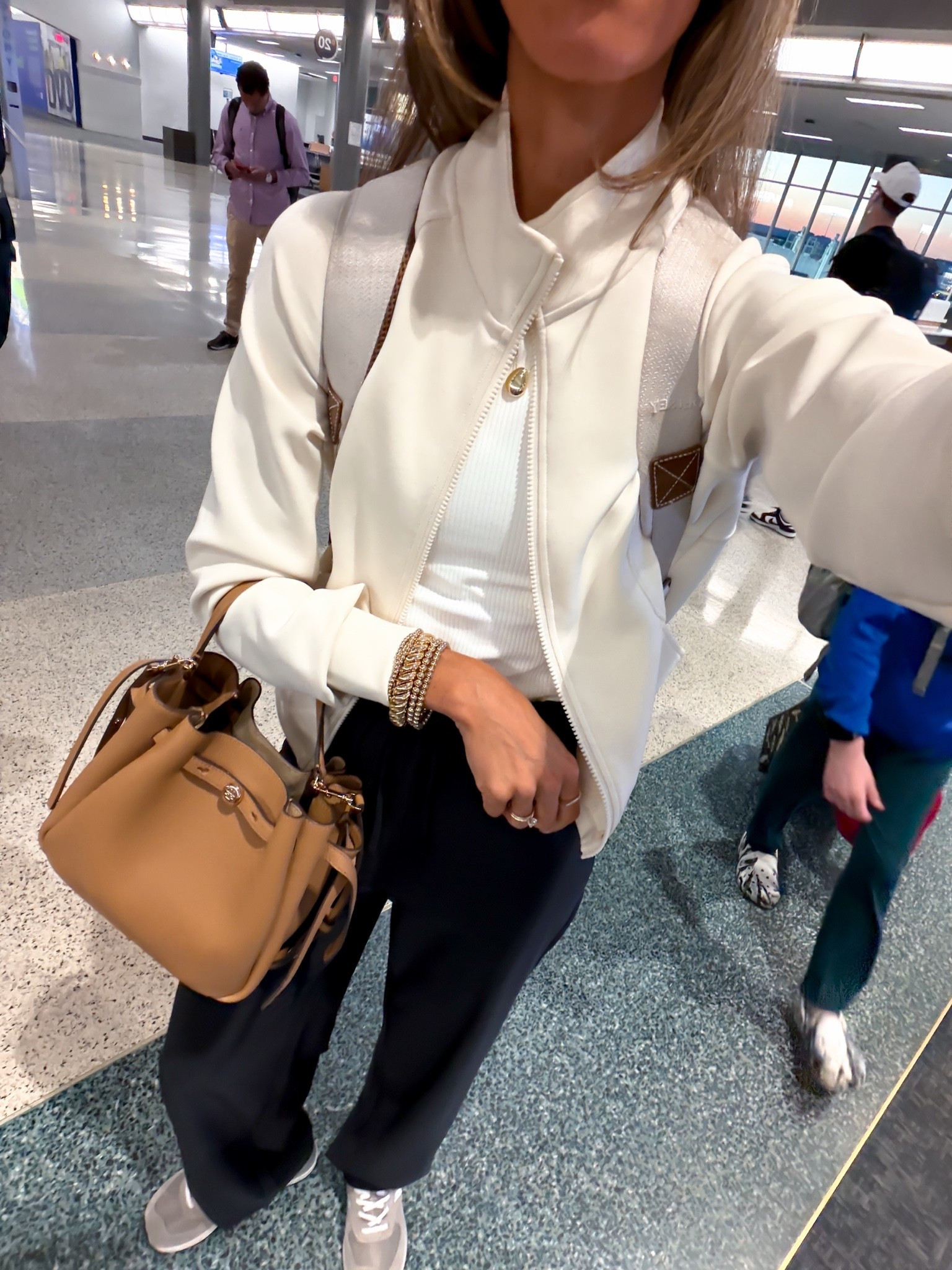 Scroll to shop. Pants comes in lengths, fits true to size. Jacket is buttery soft and cooling. Tank has built in bra. Fit true to size. Follow for more!

#LTKootd #LTKTravel #LTKmomlife