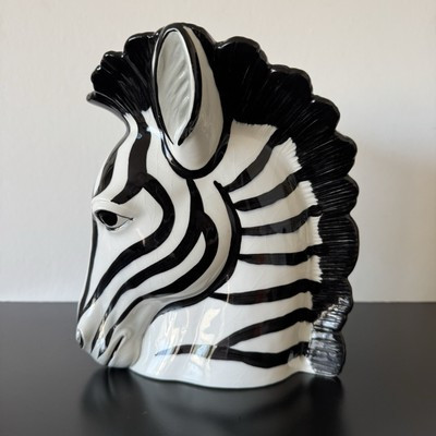 Vintage MCM Napcoware Zebra Head Large Ceramic Vase Art Sculpture Japan 9" | eBay US