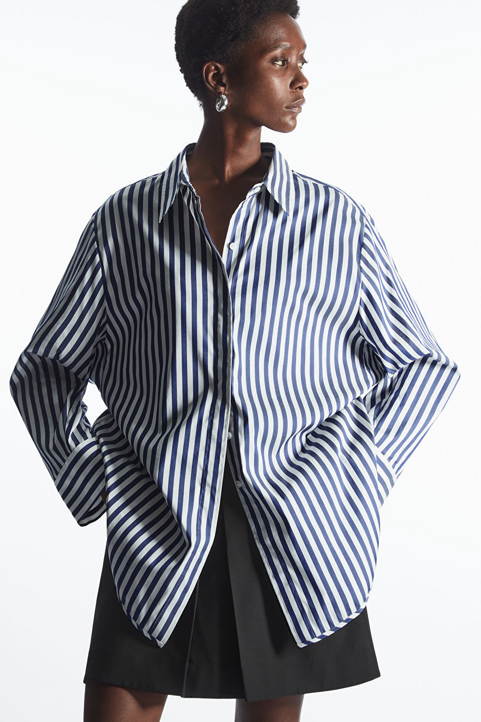 OVERSIZED WAISTED STRIPED SHIRT | COS (US)