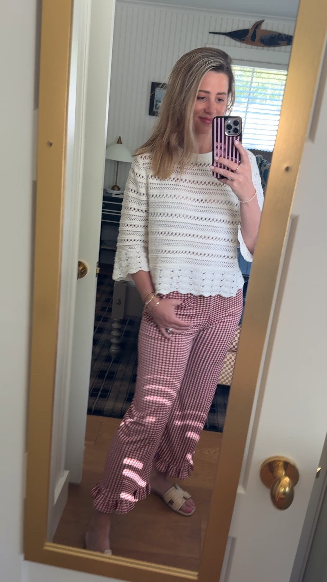 A Maine staple! Loving these stretchy pants (26) and sweater (small), esp along the coast with a breeze❤️