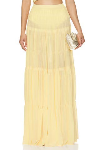Camila Coelho Yara Maxi Skirt in Sunlight Yellow from Revolve.com | Revolve Clothing (Global)