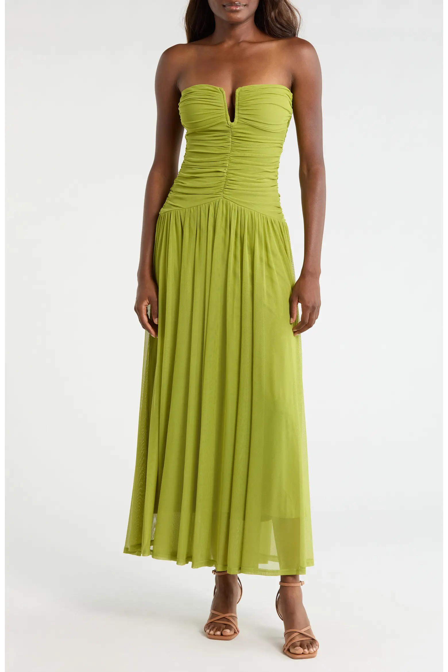 Beverly Ruched Strapless Chiffon Maxi Dress (Women) | Nordstrom | Nordstrom