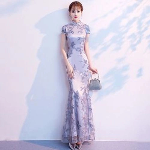 Dororise - Short-Sleeve Mermaid Qipao | YesStyle | YesStyle Global