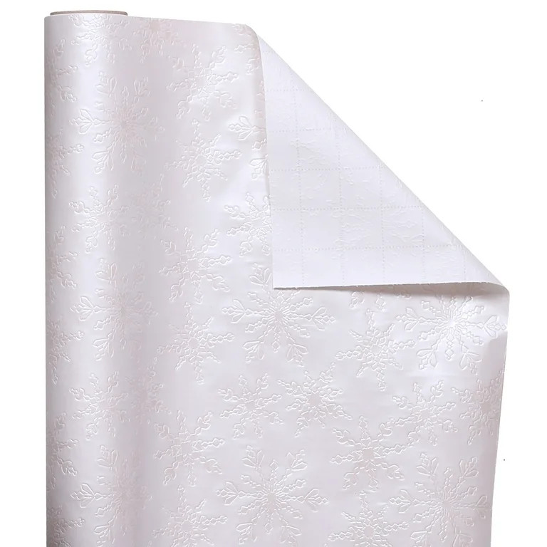 White Pearlescent Snowflake Christmas Wrapping Paper, 25 Square feet Single Roll by My Texas Hous... | Walmart (US)