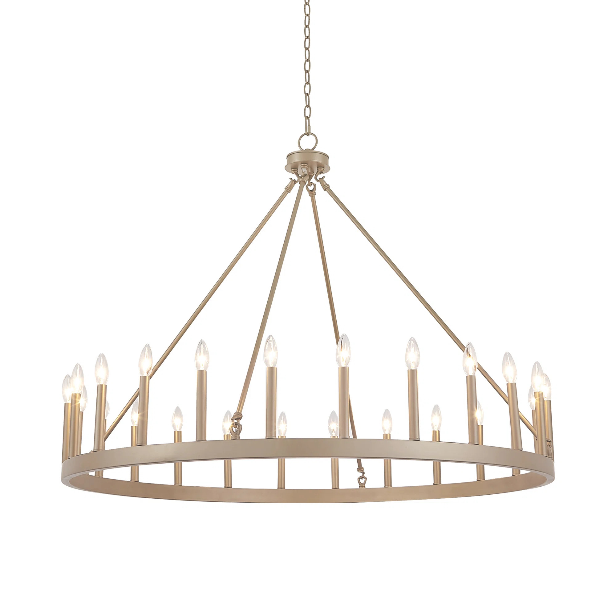 Buntingford 24 - Light Candle Style Wagon Wheel Chandelier | Wayfair Professional