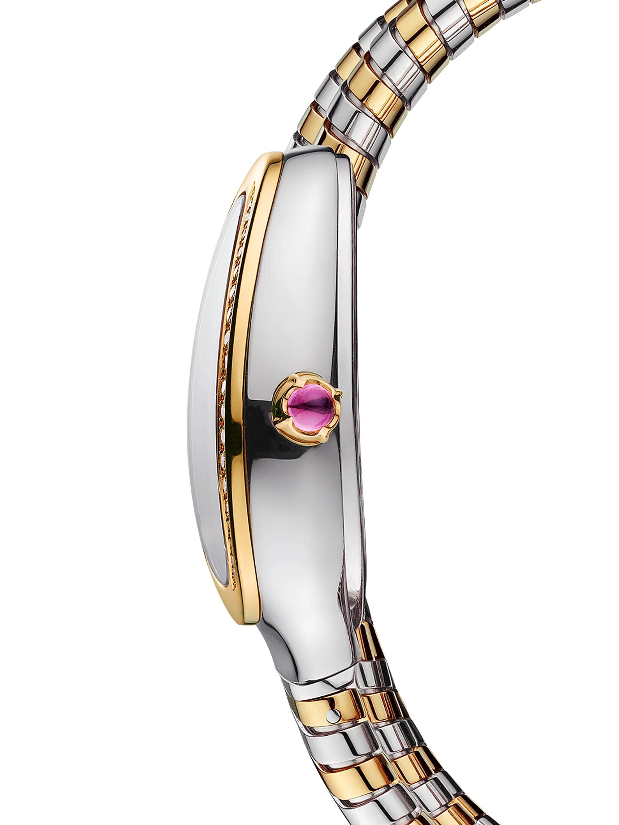 BVLGARI Serpenti Tubogas Stainless Steel, 18K Yellow Gold &amp; 0.293 TCW Diamond Double-Wrap Wat... | Saks Fifth Avenue