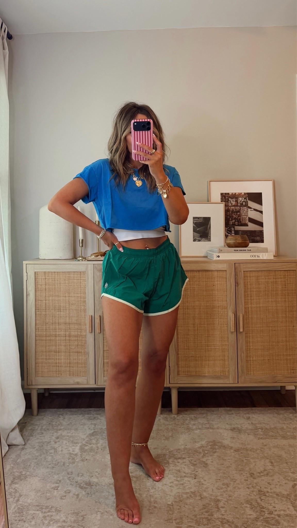 outdoor walk OOTD! this is the perfect cropped tee— comfy, lightweight & comes in several colors. size M/L sports bra (size down, should have done a XS/S) it’s SO stretchy! incredibly soft material! size M shorts. walk ootd, summer outfit, free people

#LTKActive #LTKfitnessgoals #LTKootd