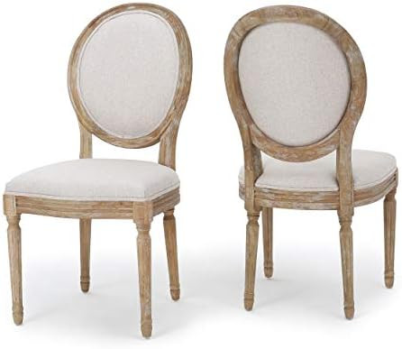 Christopher Knight Home Phinnaeus Beige Fabric Dining Chair (Set of 2), 2-Pcs Set | Amazon (US)