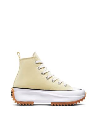 Converse Run Star Hike Hi canvas platform sneakers in lemon drop | ASOS (Global)