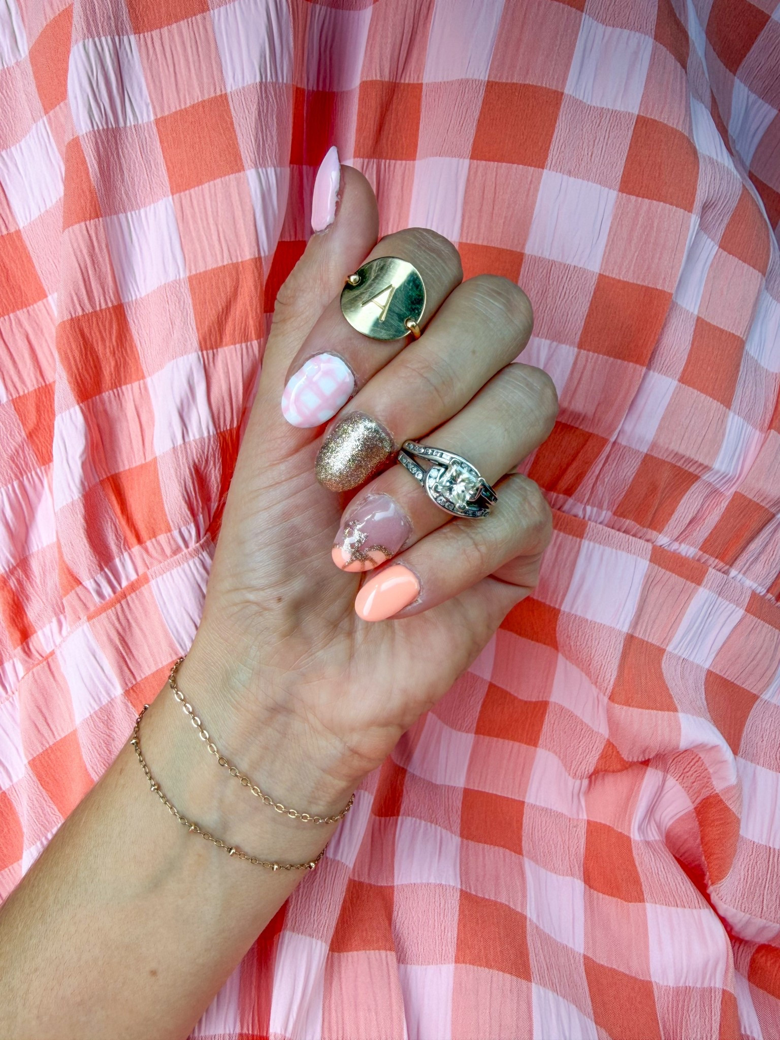 My fall nails were inspired by this gingham dress that I’m wearing for Millie’s Birthday Party on Saturday! 

Fall nails, pumpkin nails, gingham nails, gingham dress, fall dress, initial ring

#LTKSeasonal #LTKFindsUnder50