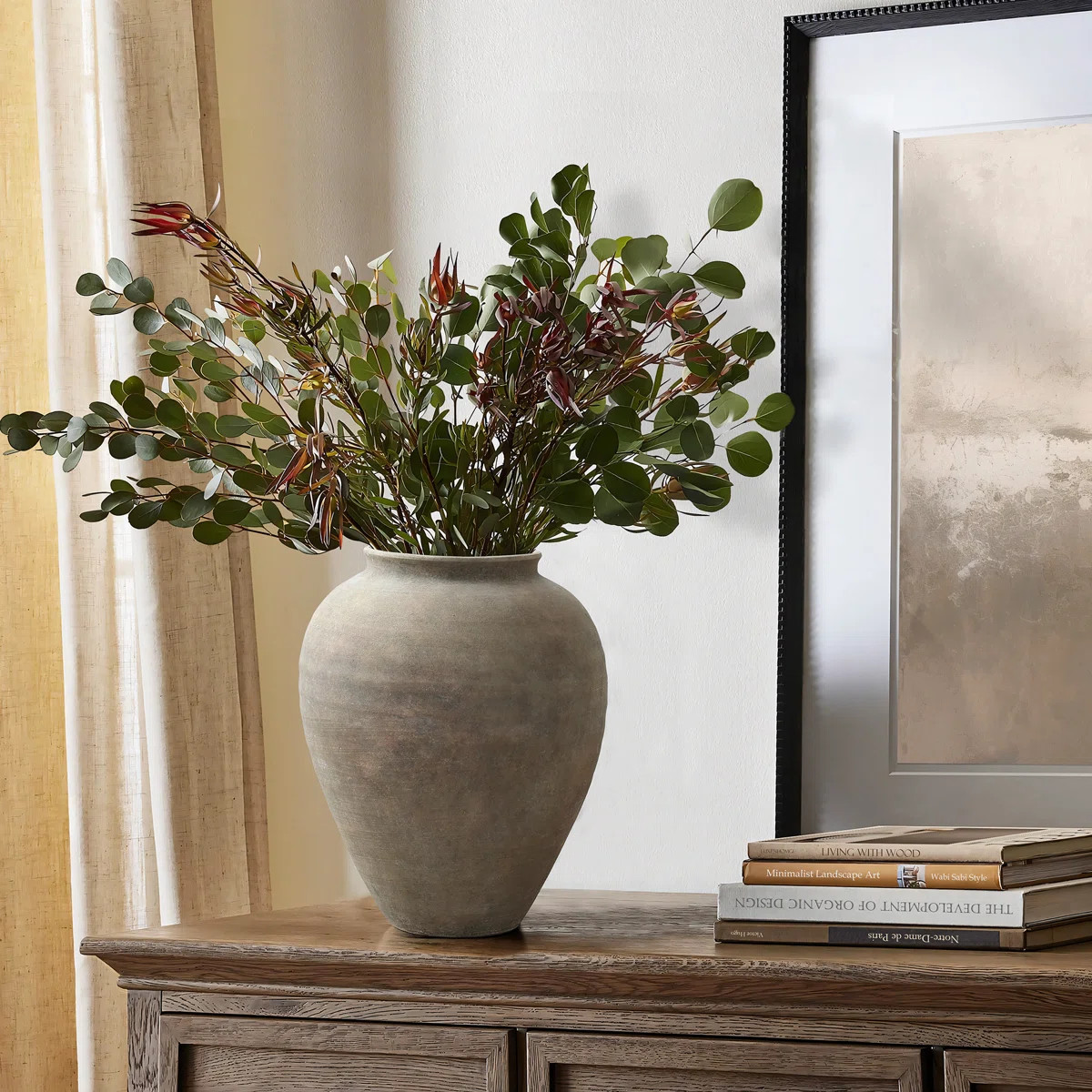 Rustic Ceramic Vase, Terracotta Pot Home Decor with Earthy Gray-Brown Finish, Multi Shape & Size ... | Wayfair North America