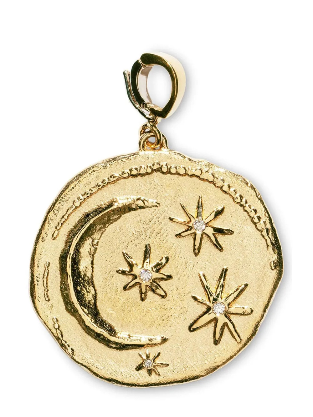 Azlee 18kt yellow gold large Cosmic diamond coin chain | Farfetch Global