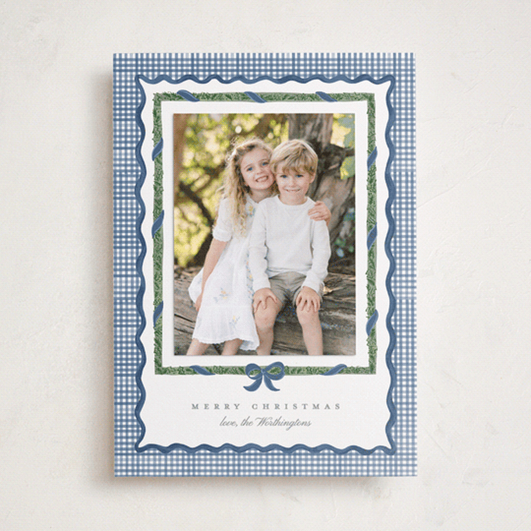 "Christmas maximalism" - Customizable Holiday Photo Mount Cards in Green or Red by Creo Study. | Minted