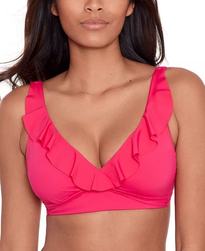 Beach Club Solid Ruffle Bikini Top | Macy's
