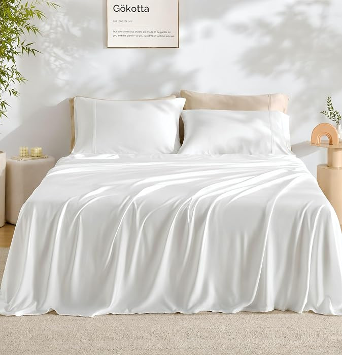 G\u00f6kotta King Bed Sheets 4 Piece, 100% FSC\u00ae Certified Bamboo, Cooling | Amazon (CA)